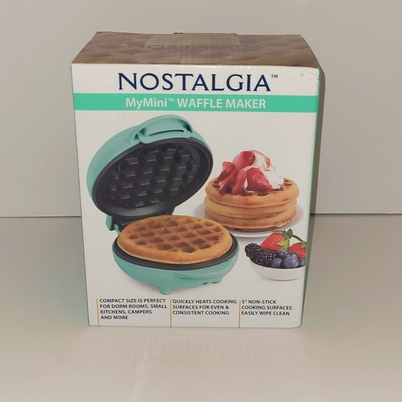 Nostalgia Kitchen Nwt Nostalgia Mymini Waffle Maker Teal Green